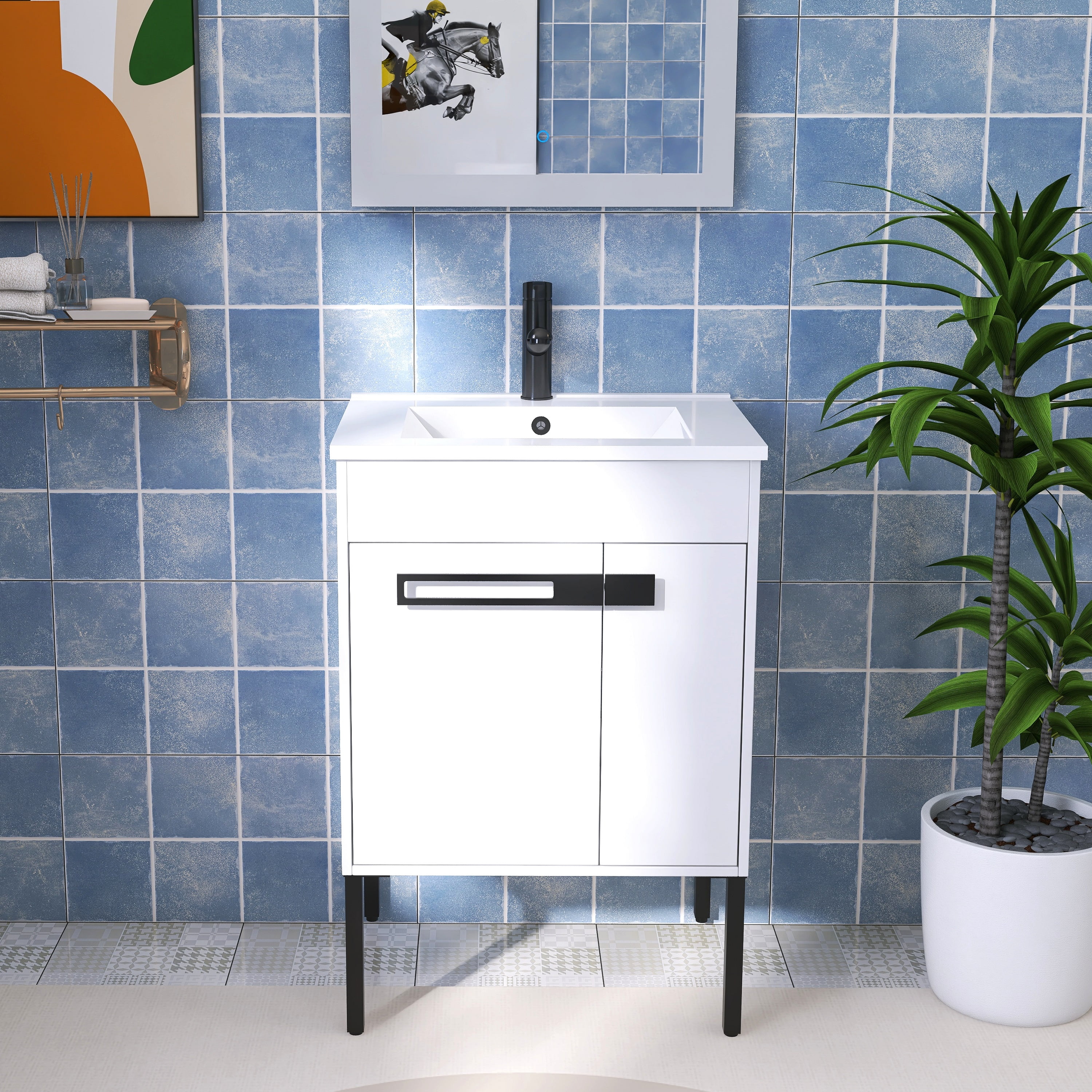 Buy BNK Bathroom Vanity with Sink 24in for Small Bathroom, Modern ...