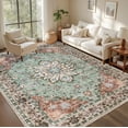 thumbnail image 3 of 8x10 Vintage Floral Area Rug, Washable Non-Slip Stain Resistant Soft Carpet for Living Room Bedroom Farmhouse Nursery, 3 of 18