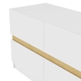 thumbnail image 4 of Dasun 6 Drawer Dresser, Long Dresser for Bedroom, Wood Clothes Organizers and Wide Storage Drawers 16.34" D x 59.06" W x 23.03"H (White), 4 of 5