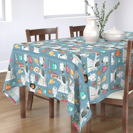 Tablecloth Retro Kitchen Mod Vintage Baking Pastry Pie Tart Cotton