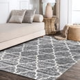 thumbnail image 2 of JONATHAN Y MALIBU SHAG 8 x 10 Area Rug, Susa Ogee Moroccan Trellis - Light Gray/Ivory, MBS100A-8, 2 of 3