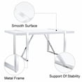 thumbnail image 7 of StnTalk 71" White Dining Table for 6-8, Modern Kitchen Table with Thick MDF Top and Silver Metal Legs for Dining Room, 7 of 7