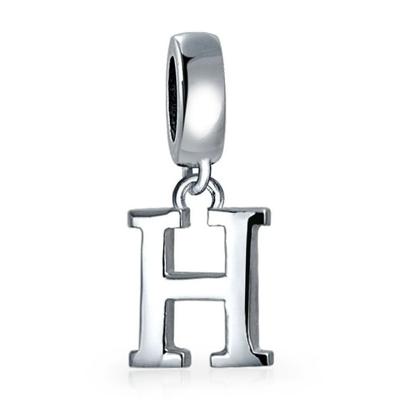 bling jewelry 925 sterling silver alphabet block letter j dangle bead