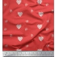 thumbnail image 1 of Soimoi Orange Poly Georgette Fabric Heart & Dots Print Sewing Fabric Yard 42 Inch Wide, 1 of 5