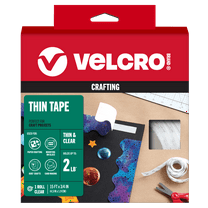VELCRO Brand Thin General Purpose Tape - 15 Ft x ¾” - Cut Strips to Length - Home Office or Crafts Fastening Solution - Large Roll, 91325