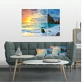 thumbnail image 1 of Matin Vibrant Mer avec Soleil Jaune - Impression sur Toile, 1 of 3