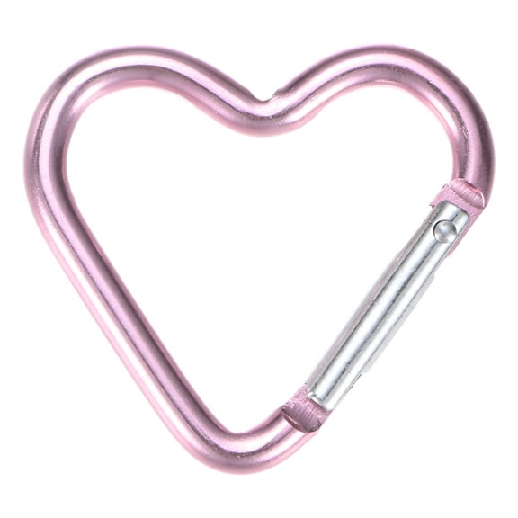Uxcell Heart Shaped Snap Clip [1 Pack] - Keychain Clip Spring Snap Hook [Pink/Aluminum Alloy]