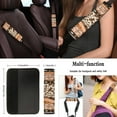 thumbnail image 4 of Renewold American Tribal Cow Print Khaki 11 PCS Car Seat Covers Set with Soft Car Seat Protector Steering Wheel Cover Seat Belt Covers Car Coasters Keychain Universal Fit for Most Vehicles, 4 of 7