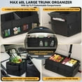 thumbnail image 5 of CLESOO Car Trunk Organizer, 75L Collapsible SUV Organizer Multi-Compartment, Car Storage Box with 4 Adjustable Straps, Black, 5 of 9