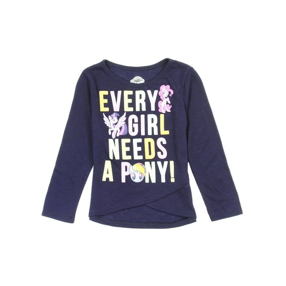 My Little Pony Little Girls' Toddler Cross Front Long Sleeve Tee (2T)