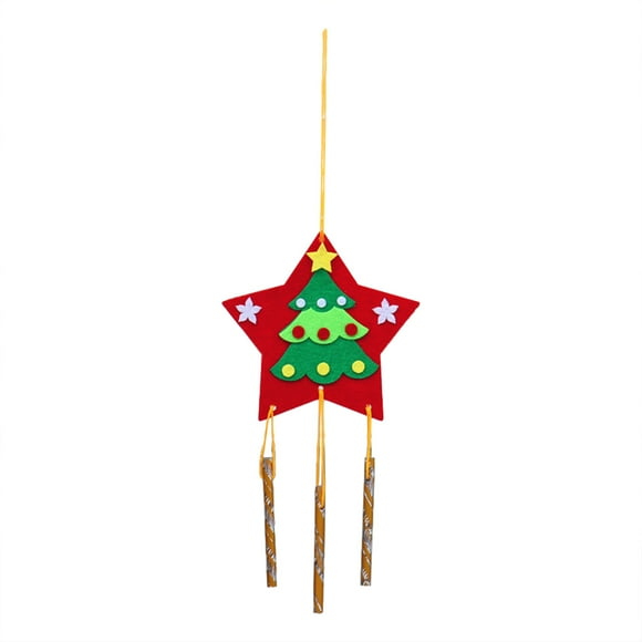 kjfeif Kit de Carillon Éolien d'Hiver pour Enfants Fabrique Ton Propre Carillon Éolien en Bois Bricolage Décorations Suspendues en Bois Art Artisanat Coloriage Artisanat Cadeau Kit de Bricolage en Bois Fait Main