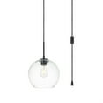 thumbnail image 2 of Living District LDPG2212BK Baxter 1 Light Black Plug-In Pendant with Clear Glass, 2 of 2