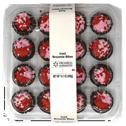 Freshness Guaranteed Valentines Iced Mini Brownies Tray, 14.1oz, 16 Count, Baked, Chewy, Moist Dessert