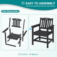 thumbnail image 4 of Erinnyees 7-Piece HDPE Outdoor Dining Set, 66.9" Marble Texture Patio Table with Umbrella Hole, and 6 All-Weather Chairs for Yard Deck Porch, Black, 4 of 9