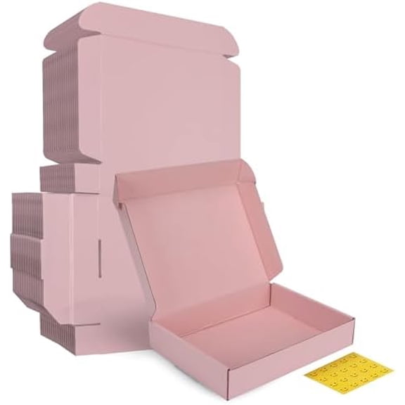 11x8x2 inches Shipping Boxes Set of 25, Pink Corrugated Cardboard Gift Box for Packing, Mailing, Small Business