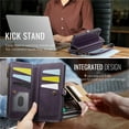 thumbnail image 4 of CaseMe Wallet Case For Samsung Galaxy A54, RFID Blocking PU Leather Case Women Men Kickstand flip Cover Wrist Strap Zipper Credit Card Holder Slot,Purple,For Galaxy A54, 4 of 10