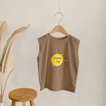 

NIUREDLTD Baby Girls Boys Summer Print Cotton Sleeveless Vest Clothes