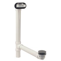 Westbrass Sch. 40 PVC Bathtub Assembly with Tip-Toe Drain and Sleek Linear Overflow, Satin Nickel (4-Pack)