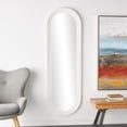 thumbnail image 2 of DecMode 22" x 68" White Oval Wall Mirror with Dimensional Grooves, 2 of 14