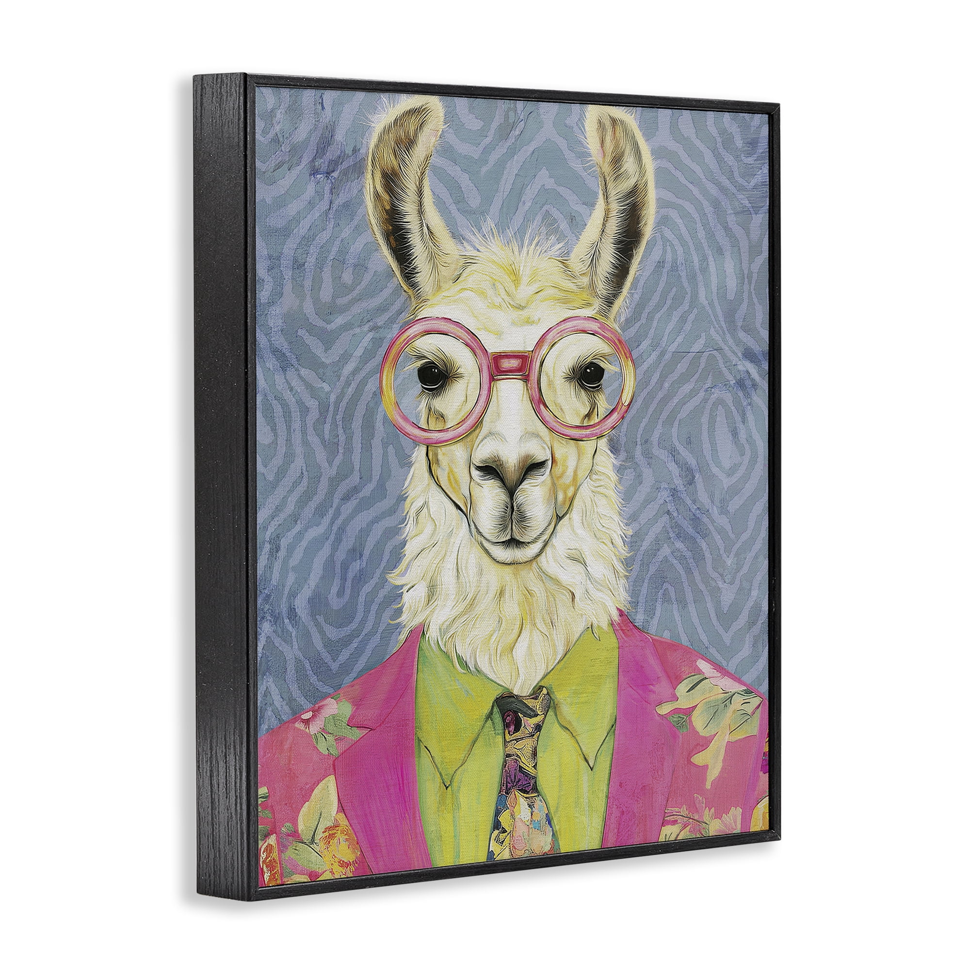 Stupell Industries Bright Gaze Llama Black Framed Giclee Art, design by Svetlana Aleynikova