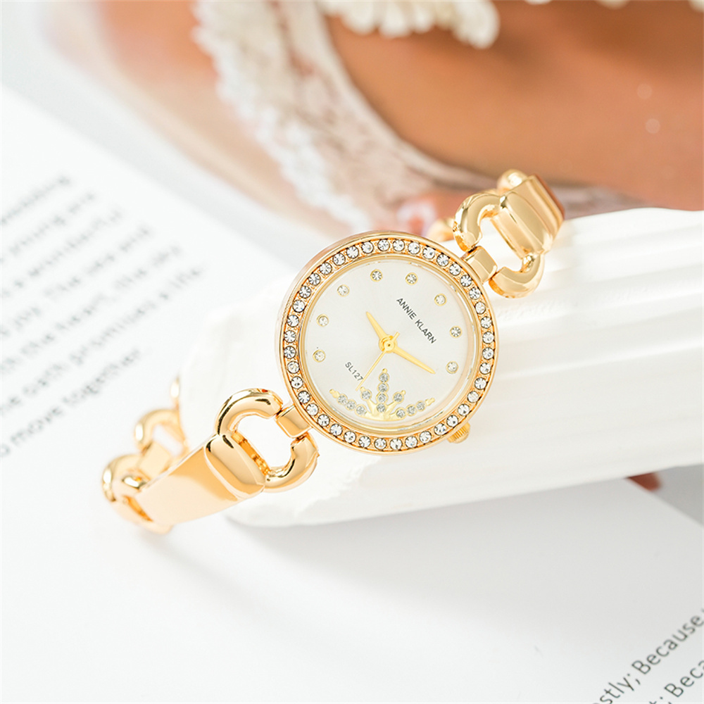 Gold Watches for Women Luxury Diamond Quartz Female Wristwatch Fashion Ladies Watch with Gift Box