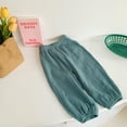 thumbnail image 3 of GYRATEDREAM Toddler Kids Boys Girls Cotton Linen Elastic Basic Harem Long Pants Bloomers Casual Joggers 2-8T, 3 of 3