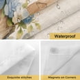 thumbnail image 5 of No Hook Shower Curtain with Snap in Liner, Easter Watercolor Bunny Blossom Flower Waterproof Fabric Bathroom Curtain Mesh Top Window, Pink Blue Floral on Linen Shower Curtains 72x84in, 5 of 9