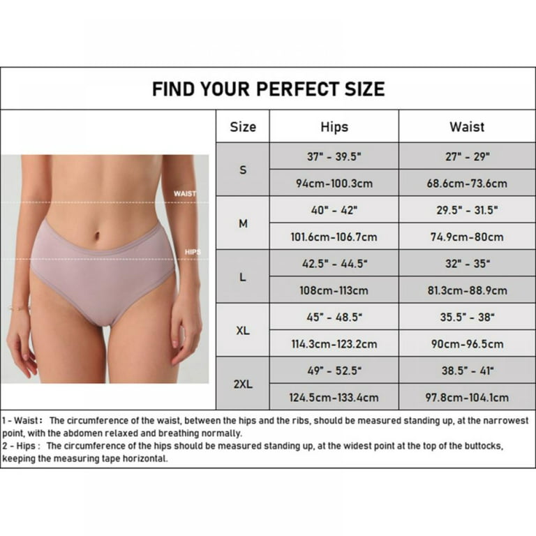 Baywell Women's Underwear, High Waisted Cotton Panties Soft Stretch  Breathable Briefs 5 Packs 2XL