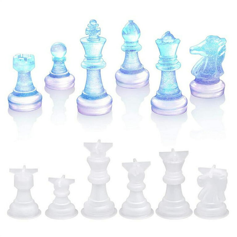 DIY Chess Piece Crystal Epoxy Resin Mold Queen King 6 Three