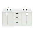 thumbnail image 2 of Ariel Kelly 72 Inch Double Rectangle Sink Bathroom Vanity With Carrara White Quartz Countertop 1.5 Inch Edge In White, 2 of 12