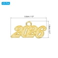 thumbnail image 2 of Encanto de Borlas de Graduación Uxcell 2026, 24 Pcs Encanto de Letras Medianas de Aleación, Oro, 2 of 6