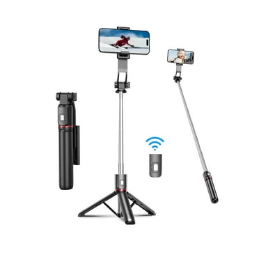 40'' Selfie Stick Tripod, Cell Phone Tripod with Integrated Wireless Remote, Portable Selfie Stick for iPhone Video Recording, Lightweight Extendable Phone Stand for iPhone Android