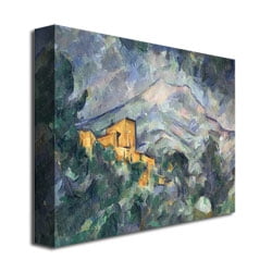 Trademark Fine Art "Montagne Saint-Victoire, Black" Canvas Wall Art by Paul Cezanne