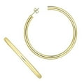 thumbnail image 2 of JewelStop 14K Yellow Gold 4x50mm Polished C-Hoop Earrings with Push Back Clasp, 2 of 5