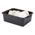 thumbnail image 2 of 6 Pack 20" x 15" x 7" Black Polypropylene Bus Dish Plastic Restaurant Tub w/Lid of Set, 2 of 9