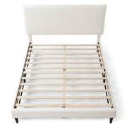 Bowery Hill Modern Boucle Fabric Mattress Ready Queen Bed in White