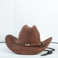 thumbnail image 3 of Chapeau de Cowboy Western pour Tenue Décontractée Extérieure Style Jazz Classique Protection Solaire Artisanat, 3 of 5