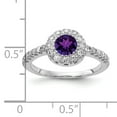 thumbnail image 3 of Primal Gold 14 Karat White Gold 5mm Amethyst and A Diamond Ring, 3 of 5