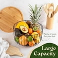 thumbnail image 6 of Fruit Basket Set of 3 for Kitchen Counter: Large Stackable Baskets with Bamboo Lid, Fruit/Veggie Holder, Keeps Counter Classy & Tidy (Home Decor, Kitchen, Etc.), 6 of 8