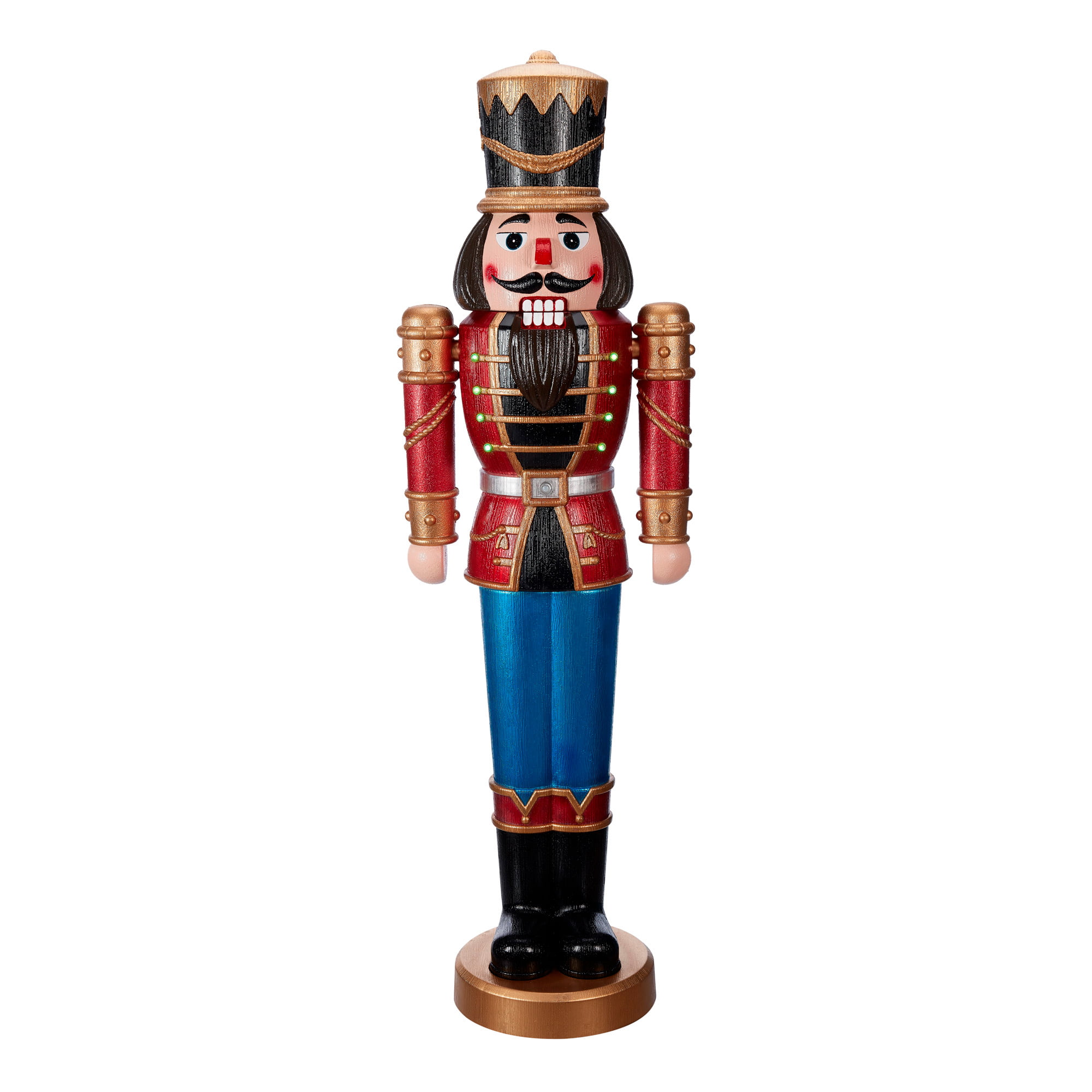 Holiday Time Red Nutcracker Light Up with Sound Indoor/Outdoor