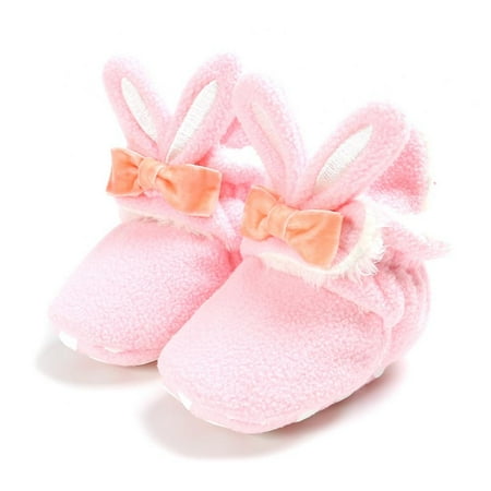 

Infant Suede Snow Boots Winter Baby Boys Girls Shoes Soft Sole Cute Bunny Ears Fleece First Walker Toddler Plush Prewalker Newborn Boots 0-18M