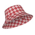 thumbnail image 2 of Kdxio Reflective Bucket Hat - Red Plaid Daisy Print Bucket Hat for Men,Women, 2 of 9