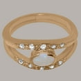 thumbnail image 4 of LBG British Made 10k Rose Gold Real Natural Opal & Diamond Womens Band Ring - 33 size options - Size 8, 4 of 7