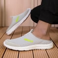 thumbnail image 3 of Men's Backless Slip On Sneakers Walking Shoes Lightweight Close Toes Sandals with Arch Support Breathable Canvas Clogs Gray Size 10, 3 of 6