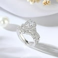 thumbnail image 4 of Dazzlingdaimonds Jewels 925 Sterling Silver 2.30 Ct Pear Cut White Diamond Wedding Engagement Thanksgiving Christmas Bridal Ring Set 14K White Gold Plated For Women's -7, 4 of 5