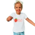 thumbnail image 2 of Coerni Kids Cotton T Shirt Toddler ONE Strawberry Cartoon Print Boys and Girls Tops Summer Short Sleeved T Shirts, 2 of 4