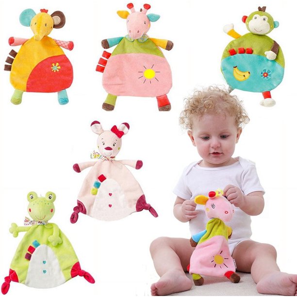 Toalla suave para bebé, juguete para recién nacido, donkey, rabbit, frog, monkey, elephant, confort, calmante, sonajeros de felpa, regalo, 2018