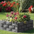 thumbnail image 2 of 4-Pack Plastic Gray Fences with Stone Design for Garden Borders and Lawn Edging, 2 of 5