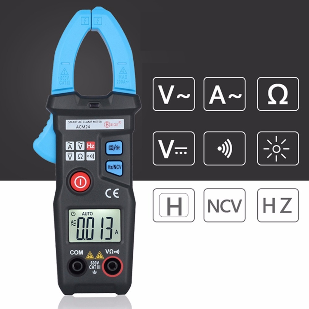 Intelligent Digital Clamp Meter ACM24 Professional Multimeter AC Current Voltage Resistance Measuring Multi Tester