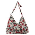 thumbnail image 3 of Bolso Mano Lona Floral Compras Hombro para Mujer ( ) Rojo Azul, 3 of 9